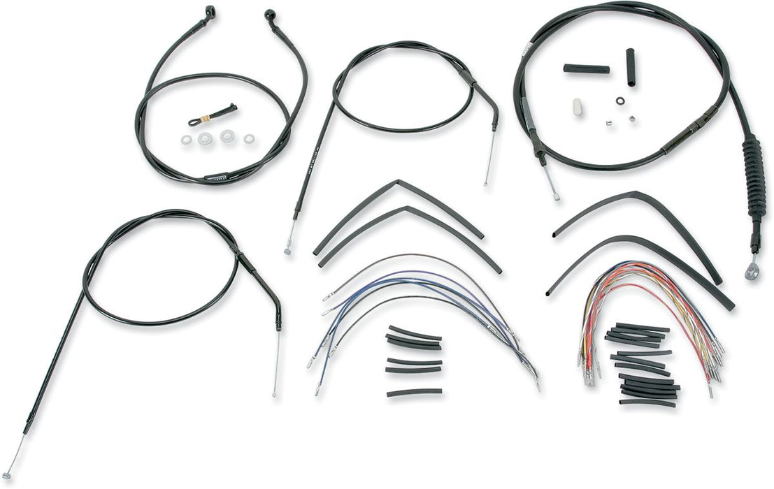 BURLY BRAND CABLE KIT 16" BLACK VINYL STAINLESS STEEL HANDLEBAR W/O ABS - 06100266 - Hogparts UK