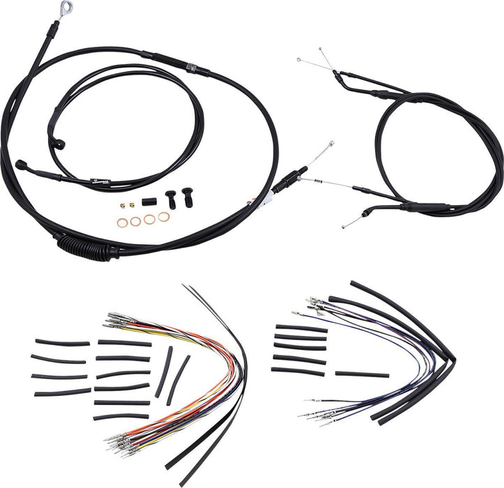 Burly Brand Complete Black Vinyl Handlebar Cable/Brake Line Kit for Ape Hanger Handlebars #B30-1034
