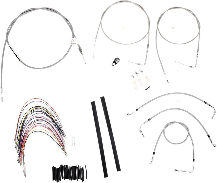 BURLY BRAND CABLE KIT 16" BRAIDED STAINLESS STEEL HANDLEBAR W/O ABS - 06100732 - Hogparts UK