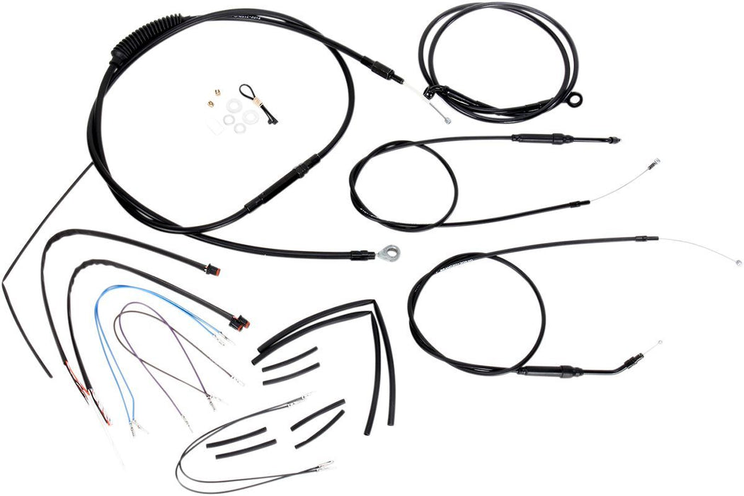BURLY BRAND CABLE KIT 12" BLACK VINYL STAINLESS STEEL HANDLEBAR W/O ABS - 06100752 - Hogparts UK