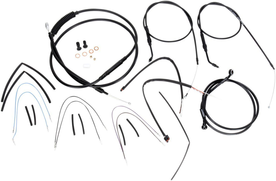 BURLY BRAND CABLE KIT 16" BLACK VINYL STAINLESS STEEL HANDLEBAR W/O ABS - 06100754 - Hogparts UK
