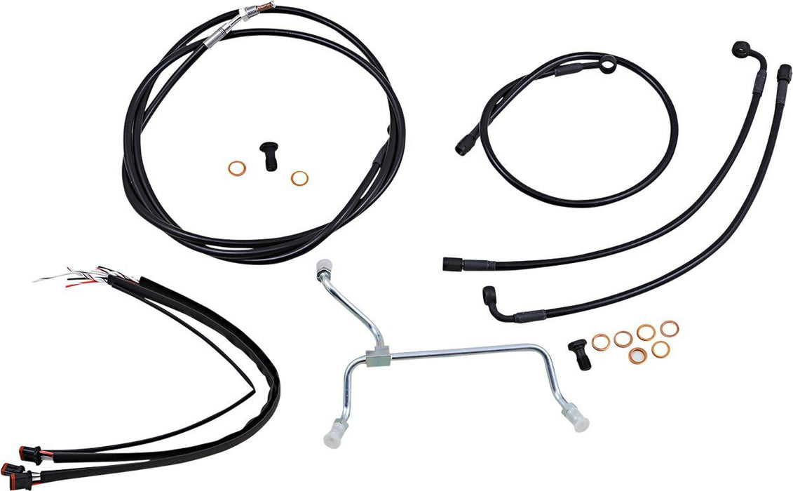 BURLY BRAND CABLE KIT 13" BLACK VINYL STAINLESS HANDLEBAR W/O ABS - 06100814 - Hogparts UK