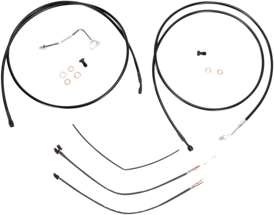 Burly Brand Complete Black Vinyl Handlebar Cable/Brake Line Kit for Ape Hanger Handlebars #B30-1115