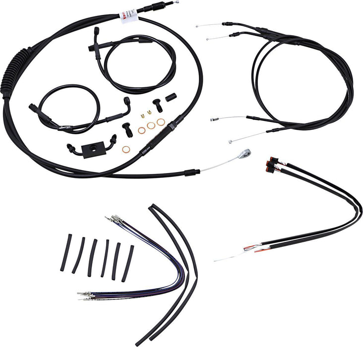 Burly Brand Complete Black Vinyl Handlebar Cable/Brake Line Kit for Ape Hanger Handlebars #B30-1123