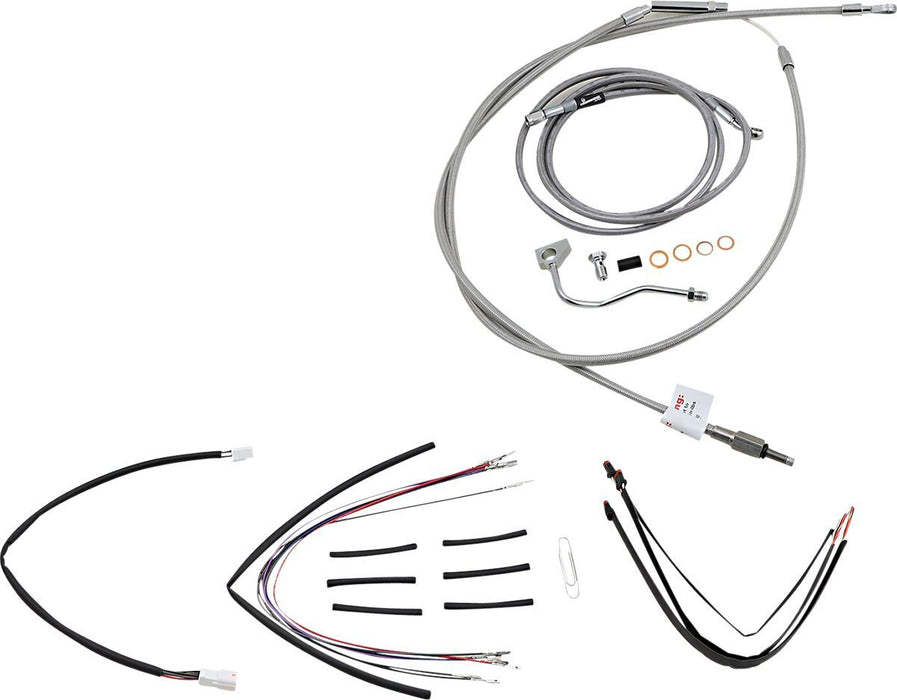 Burly Brand Complete Stainless Braided Handlebar Cable/Brake Line Kit #B30-1158