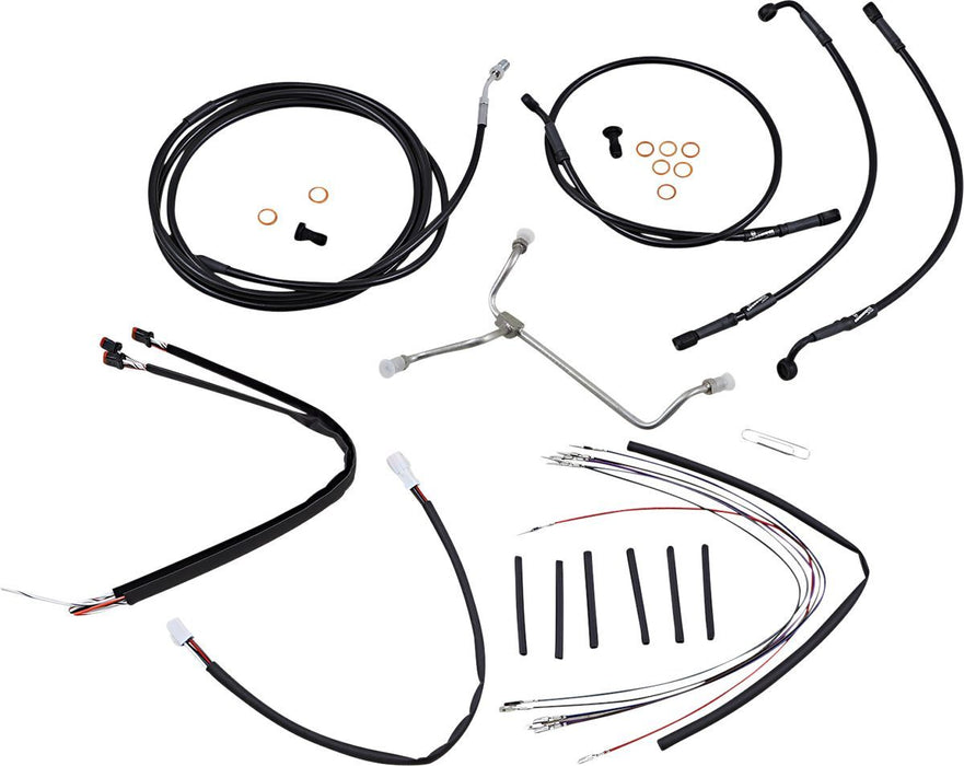 Burly Brand Complete Black Vinyl Handlebar Cable/Brake Line Kit for Ape Hanger Handlebars #B30-1174