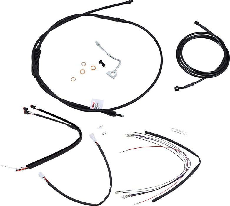 Burly Brand Complete Black Vinyl Handlebar Cable/Brake Line Kit for Ape Hanger Handlebars #B30-1178
