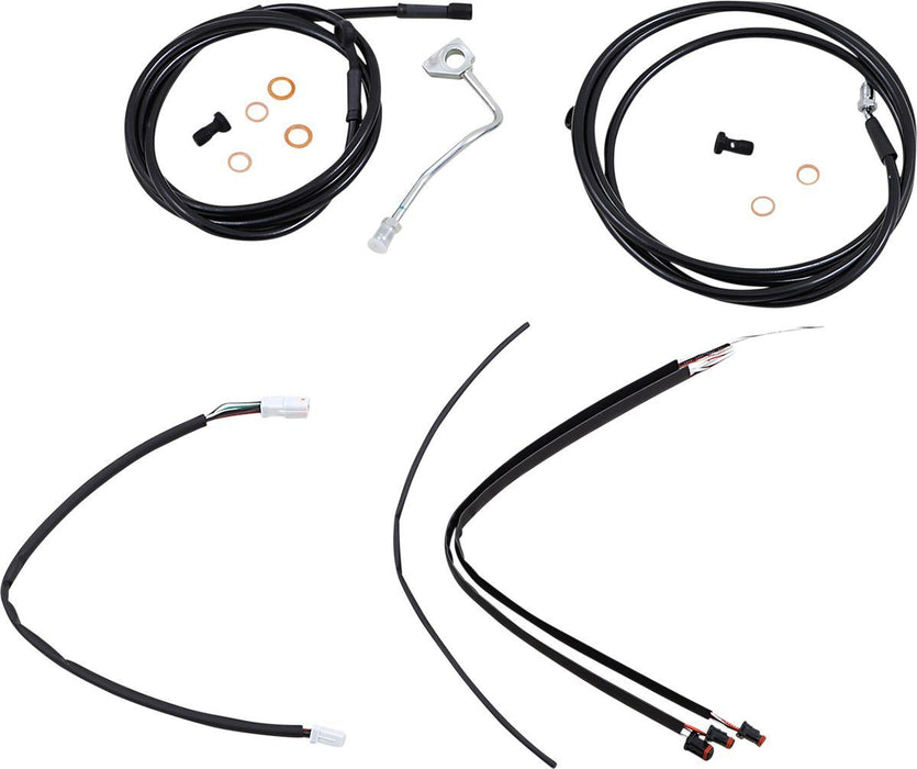 Burly Brand Complete Black Vinyl Handlebar Cable/Brake Line Kit for Ape Hanger Handlebars #B30-1187