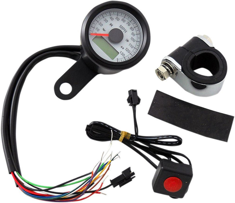 Drag Specialties Electronic Speedometers With Indicator Lights 1-7/8" Mini Programmable 120 Mph - Part #22100421 - Hogparts UK