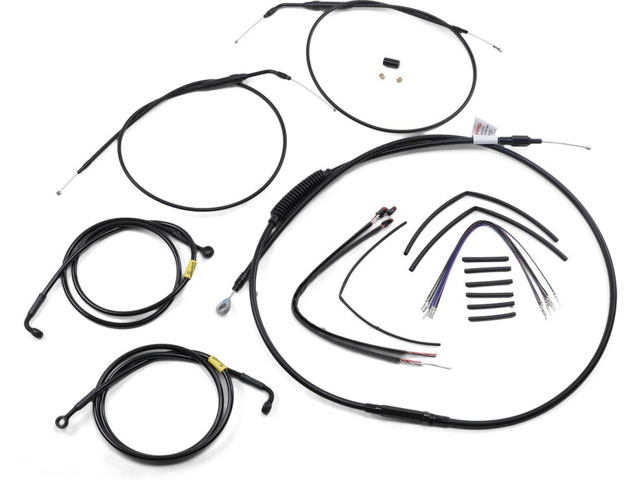 Burly Brand Complete Black Vinyl Handlebar Cable/Brake Line Kit for Ape Hanger Handlebars #B30-1203