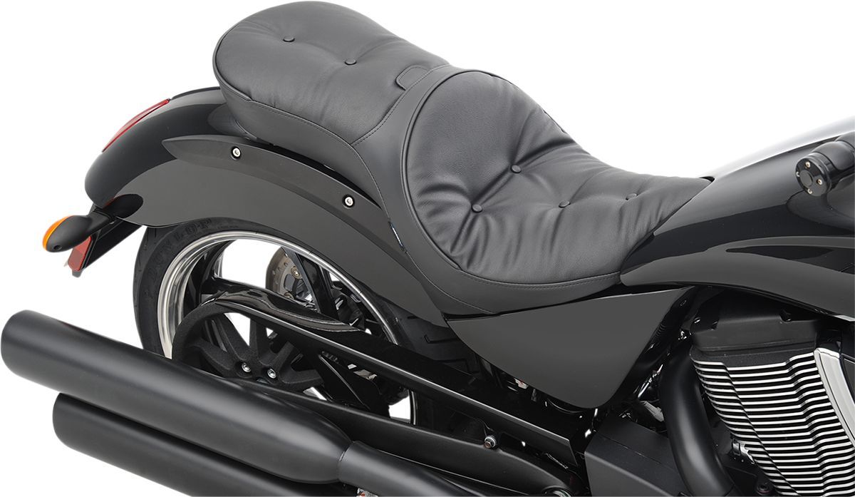 Drag Specialties EZ Glide IIâ„¢ Backrest Compatible Low-Profile Leather Touring Seat #0810-1607