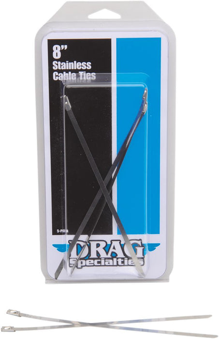 Drag Specialties Stainless Steel Cable Ties 8" - Part #18610671 - Hogparts UK