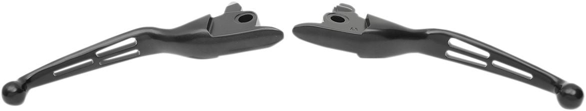 Drag Specialties Lever Sets Slotted Wide Blade Black - Part #06101956 - Hogparts UK