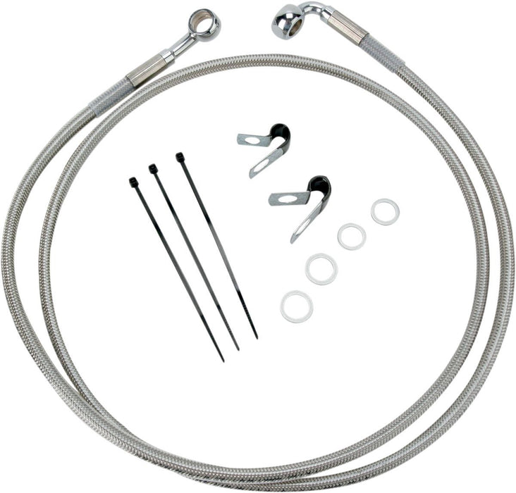 Drag Specialties Front Brake Line Stainless Steel Extended 10" - Part #17412679 - Hogparts UK