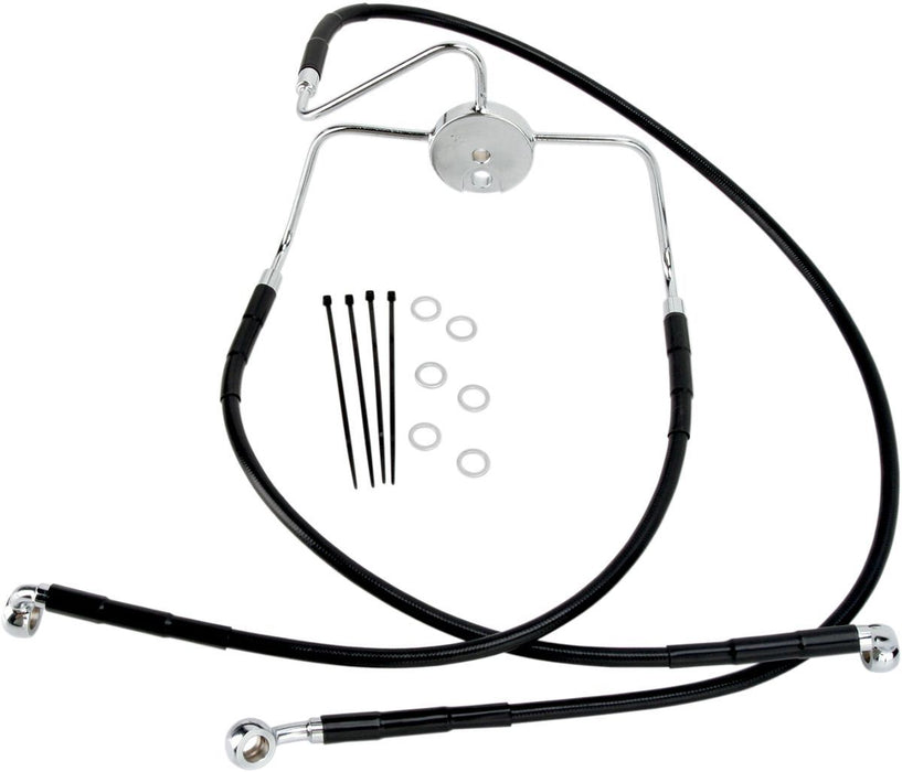Drag Specialties Front Brake Line Black Vinyl Coated Stainless Steel - Part #17412520 - Hogparts UK