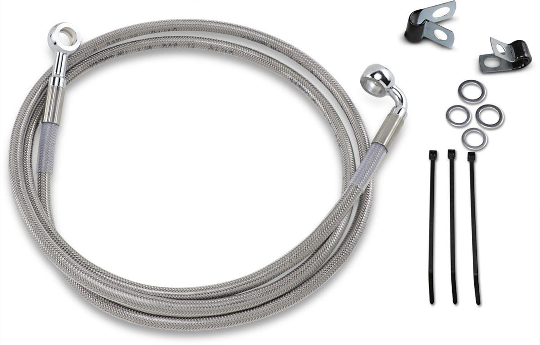 Drag Specialties Front Brake Line Stainless Steel Extended 10" - Part #17412661 - Hogparts UK