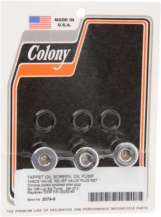 Colony Chrome Oil Pump Plug/Plug Set : Part #24010108 - Hogparts UK