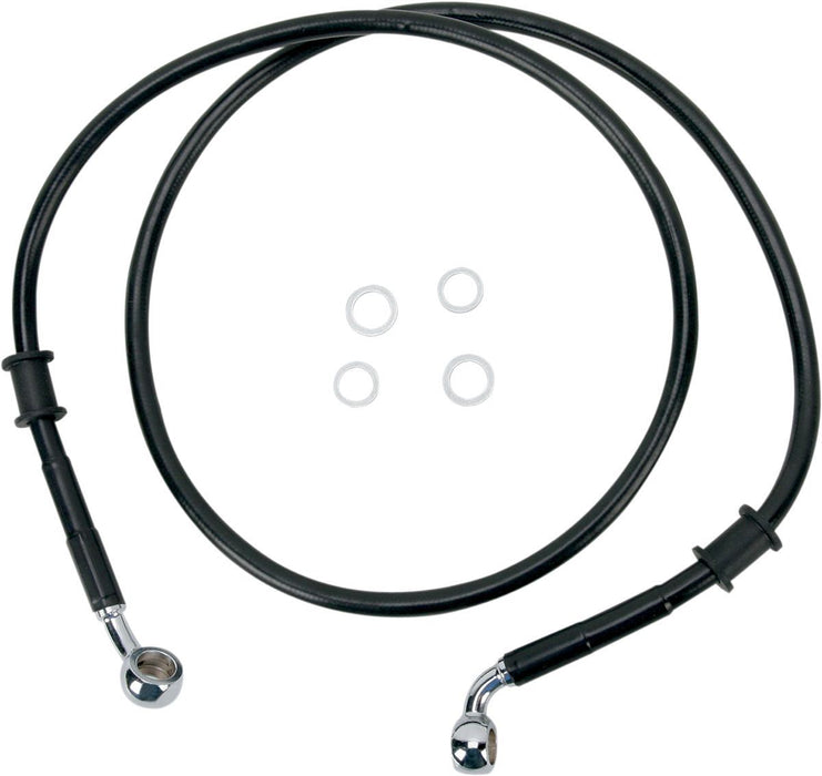 Drag Specialties Front Brake Line Black Vinyl Coated Stainless Steel - Part #17412786 - Hogparts UK