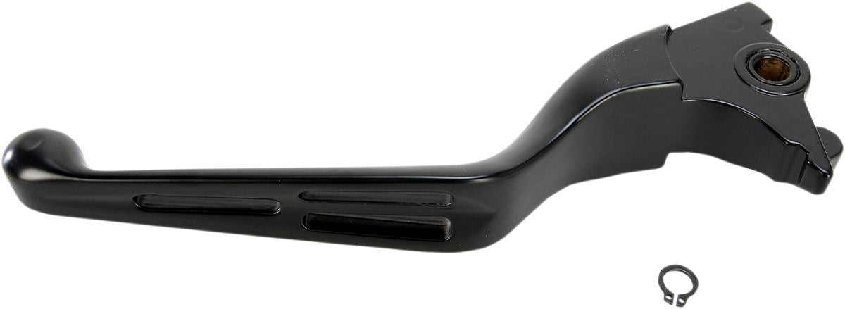 Drag Specialties Brake Lever Slotted Wide Blade Matt Black - Part #06140812 - Hogparts UK