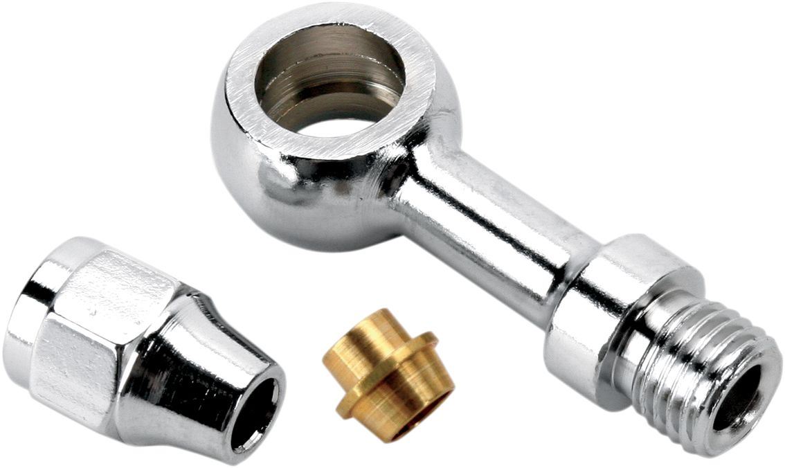 Drag Specialties Universal Brake Line Fitting Chrome 3/8"/10Mm-Banjo Straight - Part #17420104 - Hogparts UK