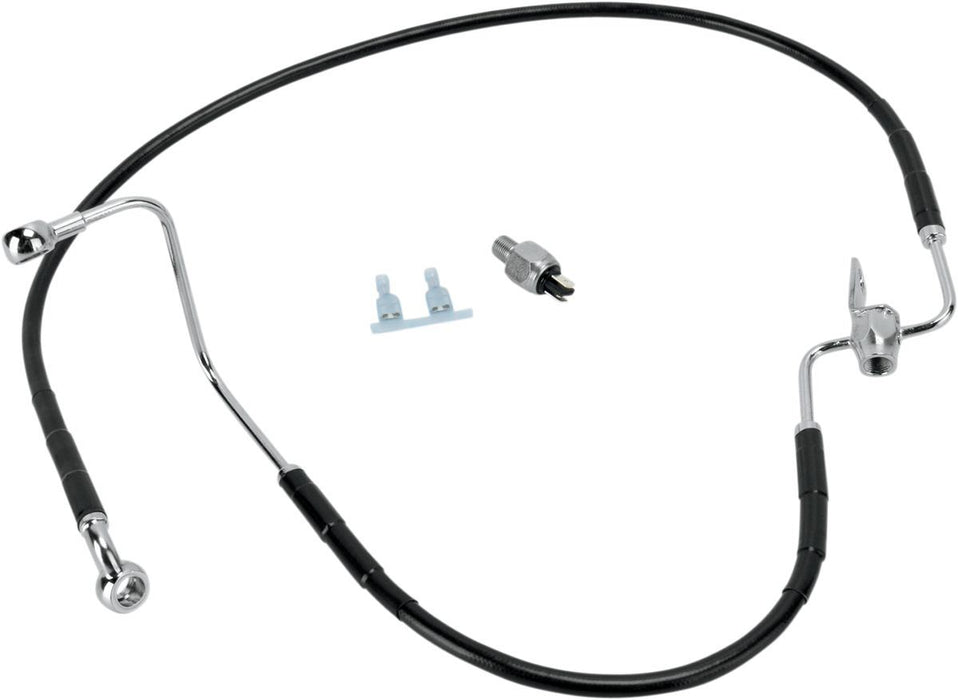 Drag Specialties Rear Brake Line Black Vinyl Coated Stainless Steel - Part #17412945 - Hogparts UK