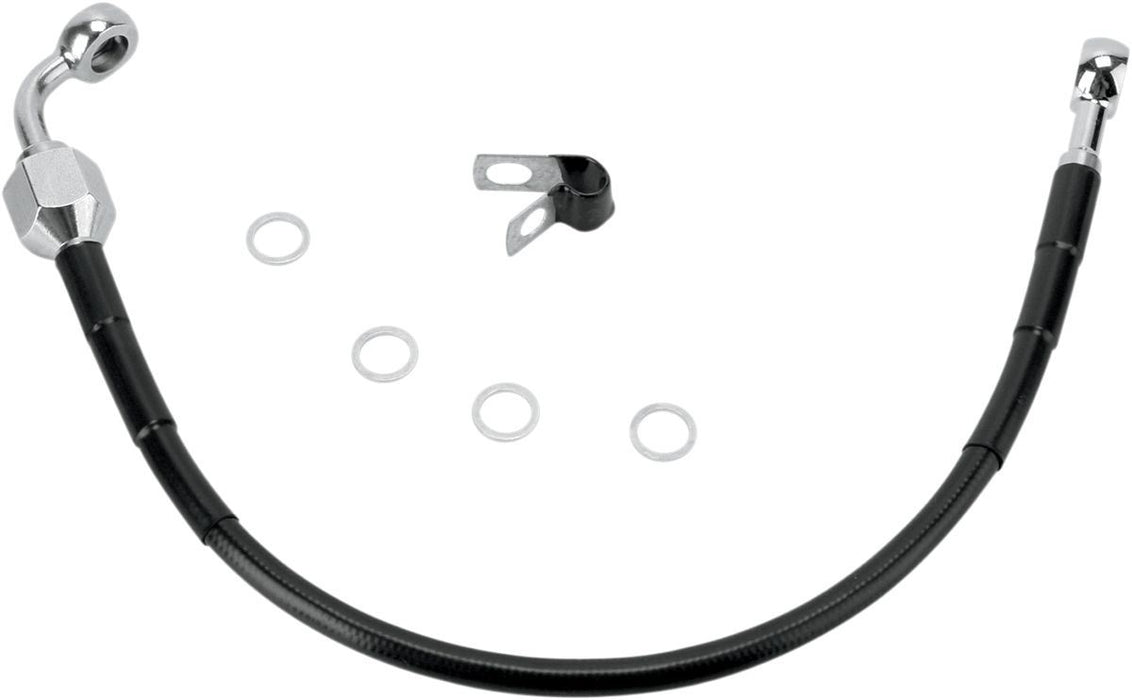 Drag Specialties Rear Brake Line Black Vinyl Coated Stainless Steel - Part #17412948 - Hogparts UK