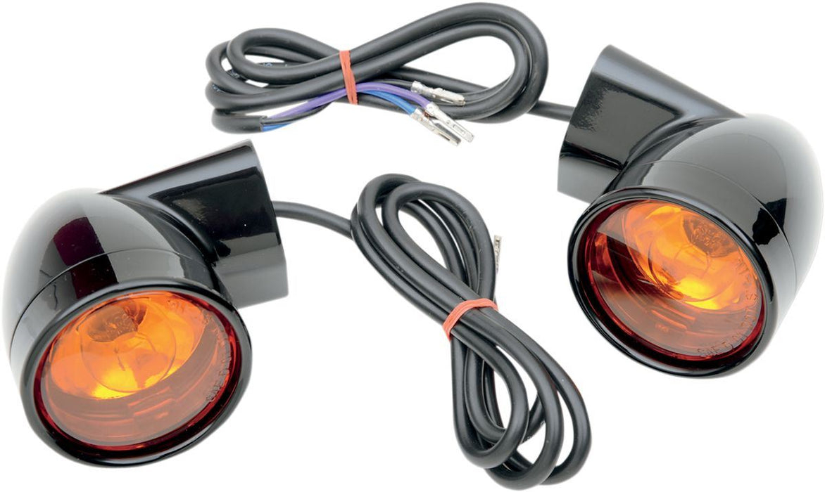 Drag Specialties Front Led Turn Signal Black W/ Orange Lens - Part #20200567 - Hogparts UK