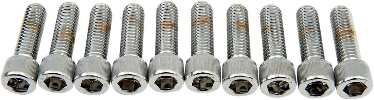 Drag Specialties Socket-Head Bolt 3/8-16X1.25 Knurled Chrome - Part #DS190554 - Hogparts UK