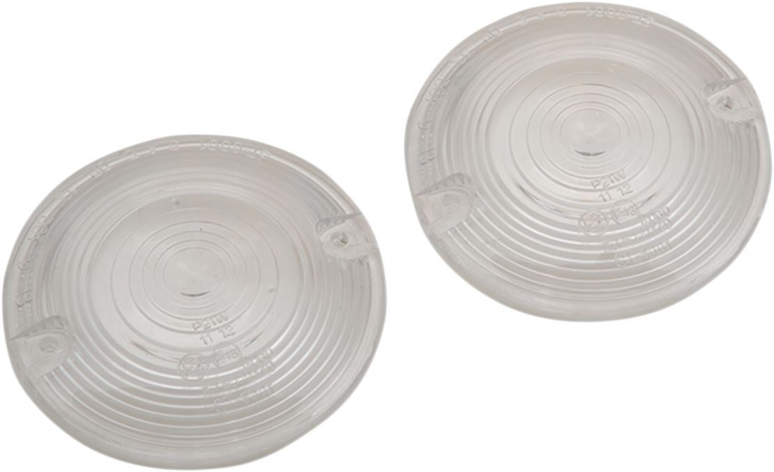 Drag Specialties Turn Signal Lenses Flat-Style Clear - Part #20200638 - Hogparts UK