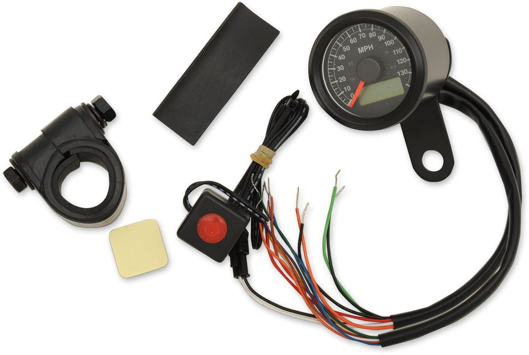 Drag Specialties Electronic Speedometers With Indicator Lights 1-7/8" Mini Programmable 120 Mph - Part #22100420 - Hogparts UK