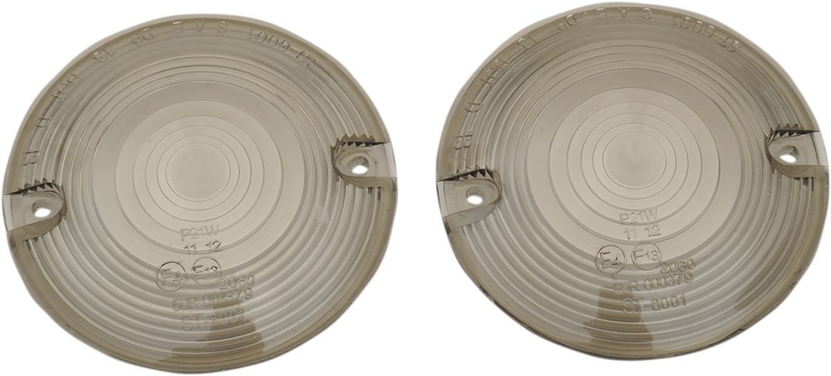 Drag Specialties Turn Signal Lenses Flat-Style Smoke - Part #20200640 - Hogparts UK