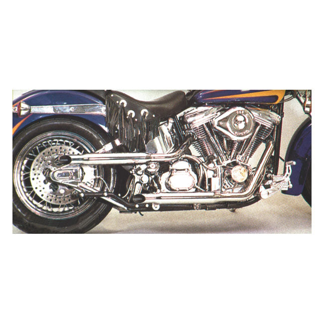 Paughco, Shotgun Shorty Exhaust (38"). Chrome for 84-99 FXST, FLST Softail