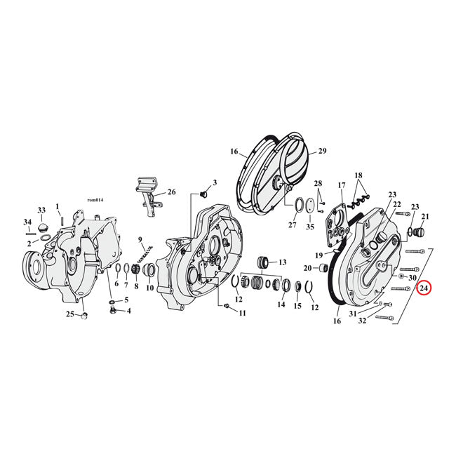 XL Side Cover Mount Kit, Chrome Allen for 67-70 XLh; 70 XLch