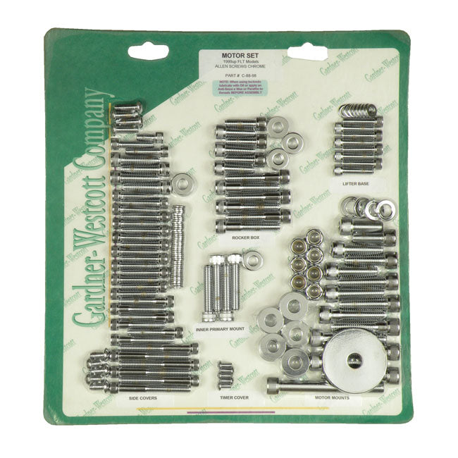 Gw Motor Screw Set, Chrome Allen for 99-06 Flt Models
