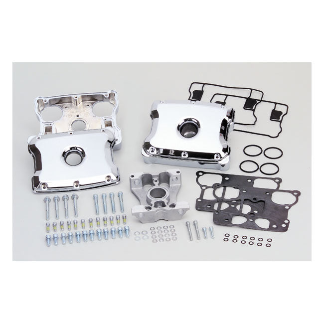S&S, Die-Cast Rocker Cover Kit. Chrome for 07-17 Twin Cam; S&S 4-1/8" Ssw+ V-Series Engines