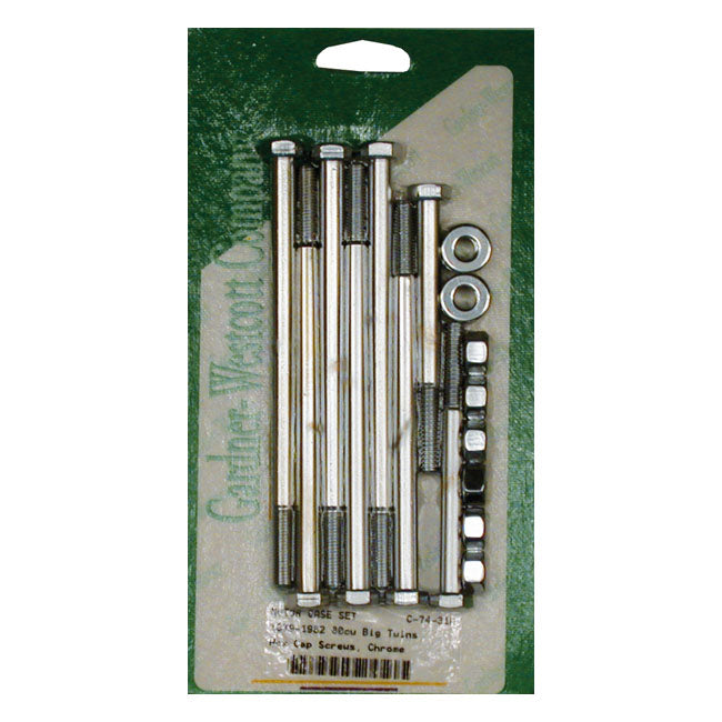 Crankcase Bolt Kit, Hex for 79-95 Big Twin