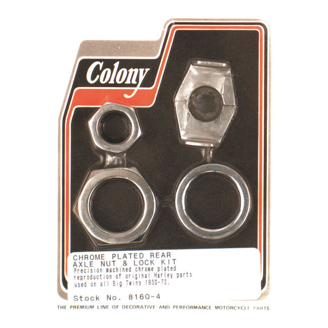 Colony Axle Nut And Lock Kit for 30-72 H-D (Excl. 45" & All VL Models)