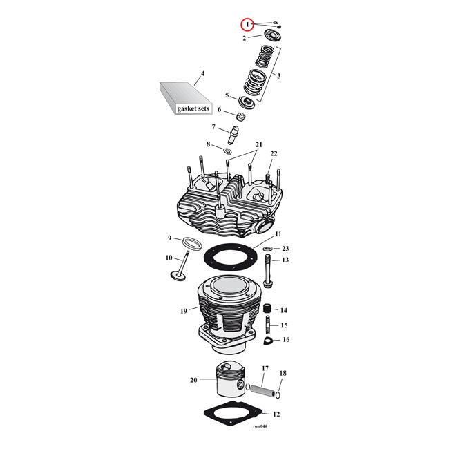 Manley, Valve Key Set (8) for 57-85 XL; 37-48 74"/80" Flathead; 49-57 45" Wl, G Flathead; 66-84 Thin Stem Shovel