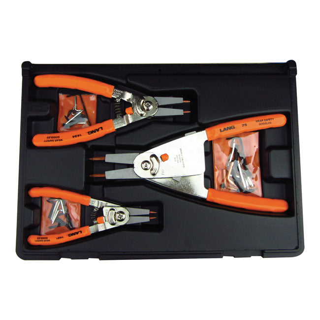 Lang Tools, 'Quick Switch' Retaining Ring Pliers. 3-Pc Set for Univ.