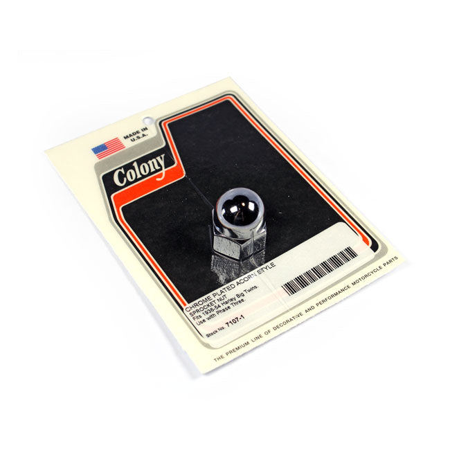 Colony Acorn Motor Sprocket Nut for 37-54 Big Twin; 37-48 74"/80" Flatheads