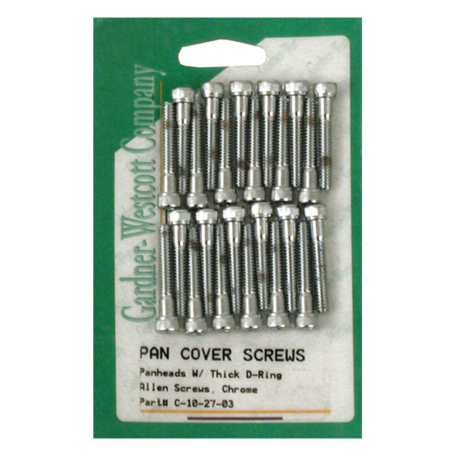 Gw, Panhead Rocker Cover Screw Kit. Chrome Allen. Long for 48-65 Panhead
