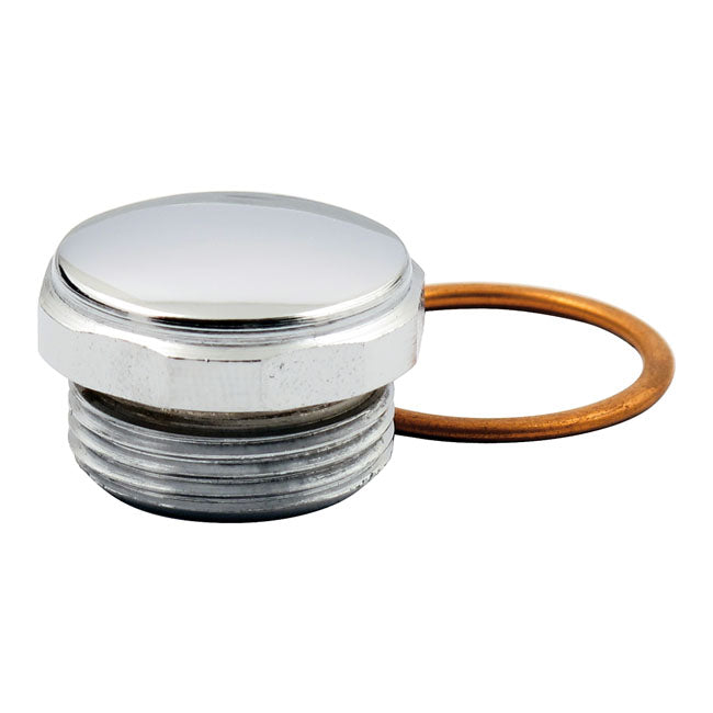 Paughco Slotted Chrome Oil Fill Plug for 36-86 4-Sp Ohv & Sv Big Twin (Kickstart Models)