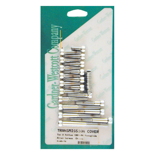 Transm. Top & Bottom Cover Screw Kit for 91-98 Dyna (Chr. Allenhead)