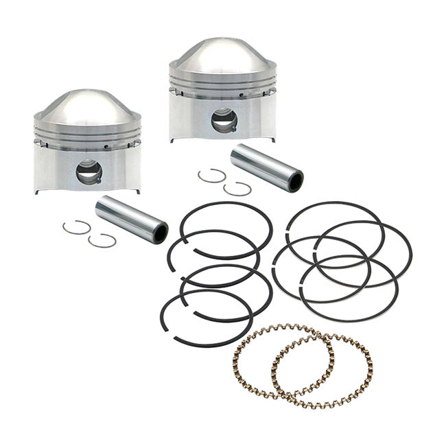 S&S, 3-7/16" Bore 9:1Cr Piston Kit. Std for 41-78 1200Cc/74" Knuckle, Pan, Shovel