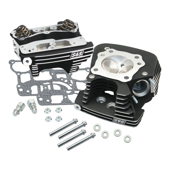 S&S, Superstock Cylinder Head Kit. Black for 06-17 Twin Cam (Excl. Twin-CooLED Models)