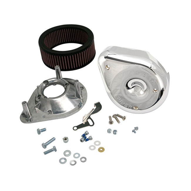 S&S, Teardrop Air Cleaner Assembly for 66-84 Big Twin With S&S E/G Carb & 5 Gallon Tank