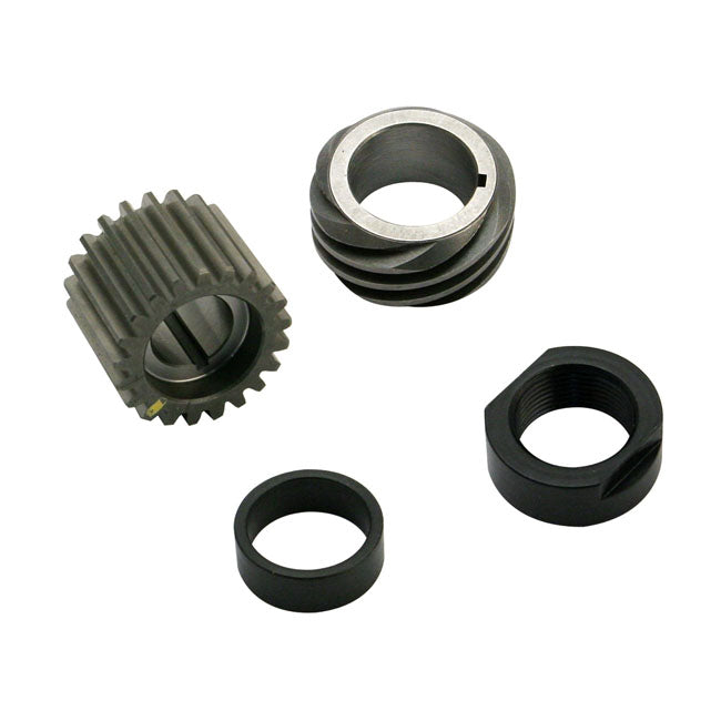 S&S, 54-E77 Big Twin Pinion Shaft Gear Kit. Yellow for 54-65 Panhead; 66-E77 Shovelhead
