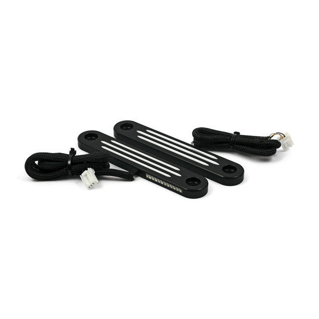 Custom Dynamics Billet Dynamic LED Strips Turn Signals for 06-13 FLHX; 97-13 FLHT W/O Driving Light Buckets