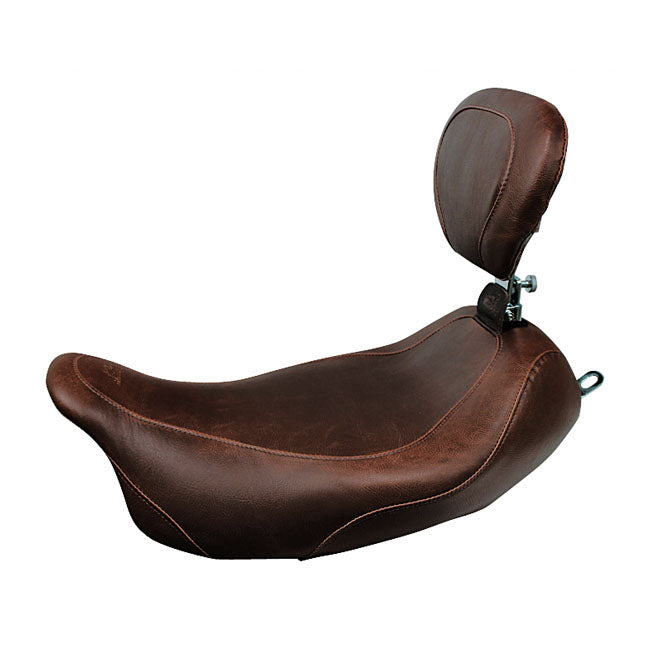 Mustang, Wide Tripper Solo Seat. With Rider Backrest for 08-20 Touring