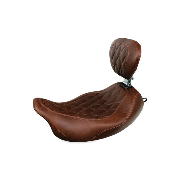 Mustang, Wide Tripper Solo Seat. With Rider Backrest for 08-20 Touring